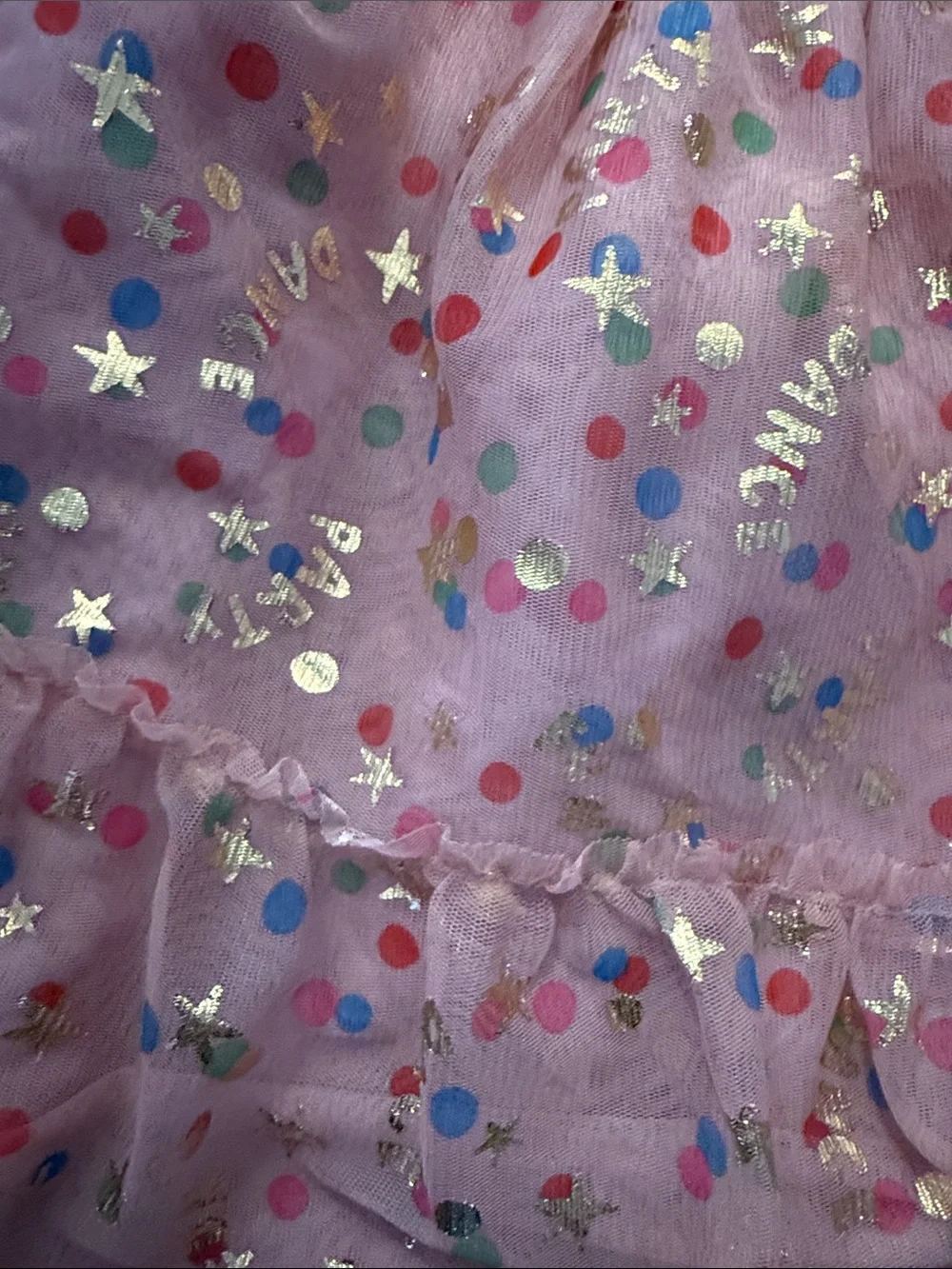 Old Navy Pink Sequin Dot Ruffle Skirt with Gold Waistband